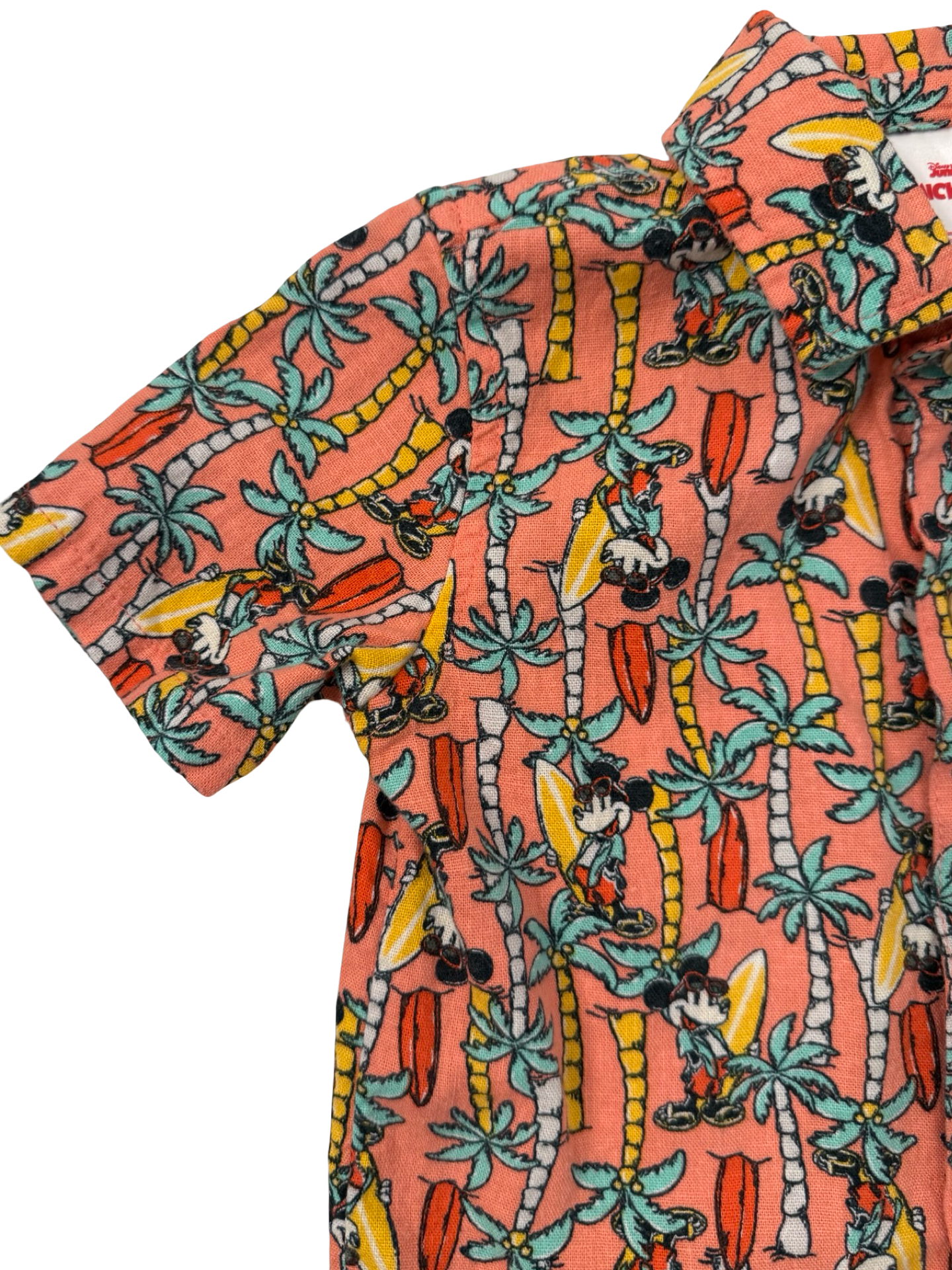 4T Toddler Boy Disney Junior Mickey Boys Tropical Palm Tree Surf Linen Short Set