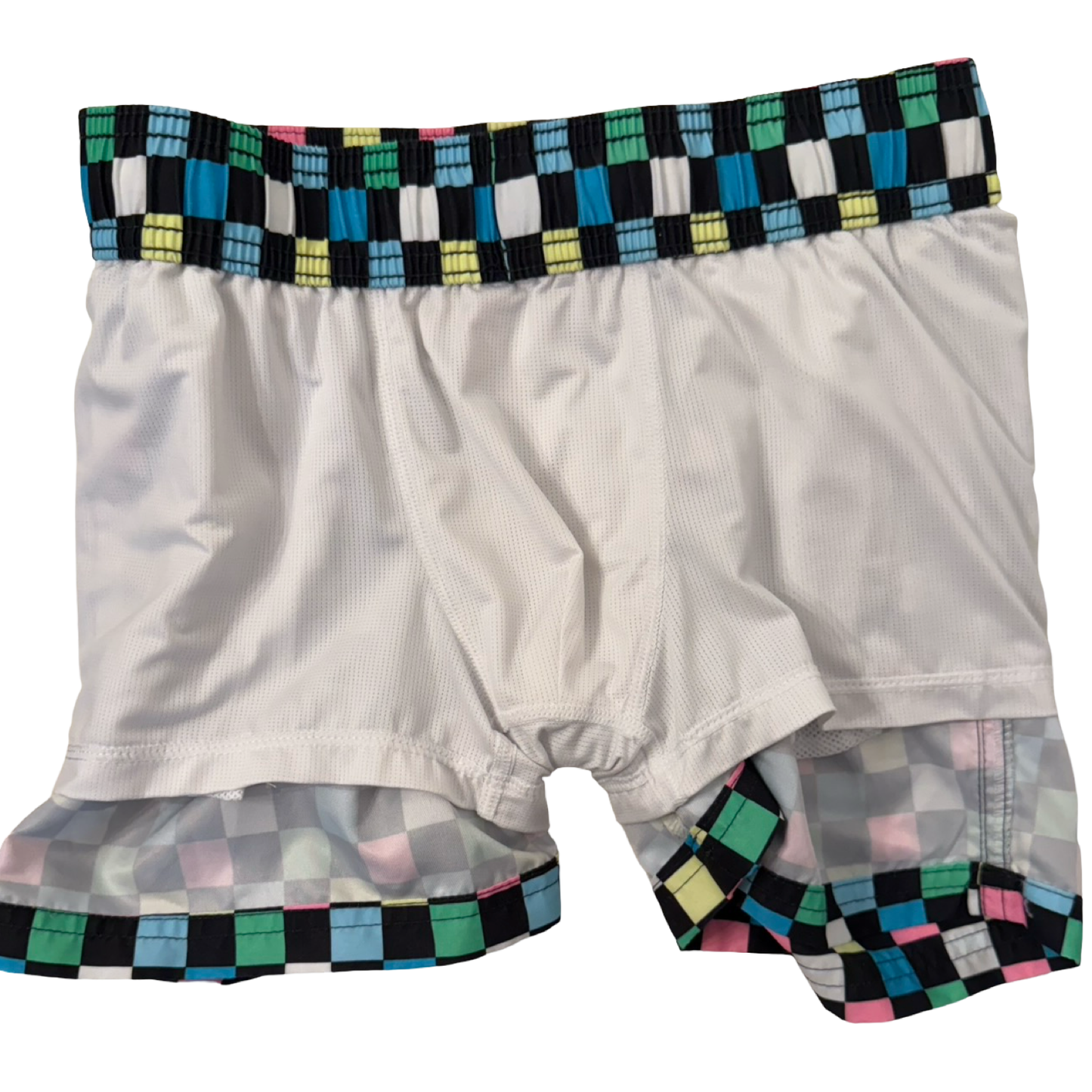 Art Class Black and Green Swim Trunks Shorts with Checkerboard Design size Large 10/12Y Boys