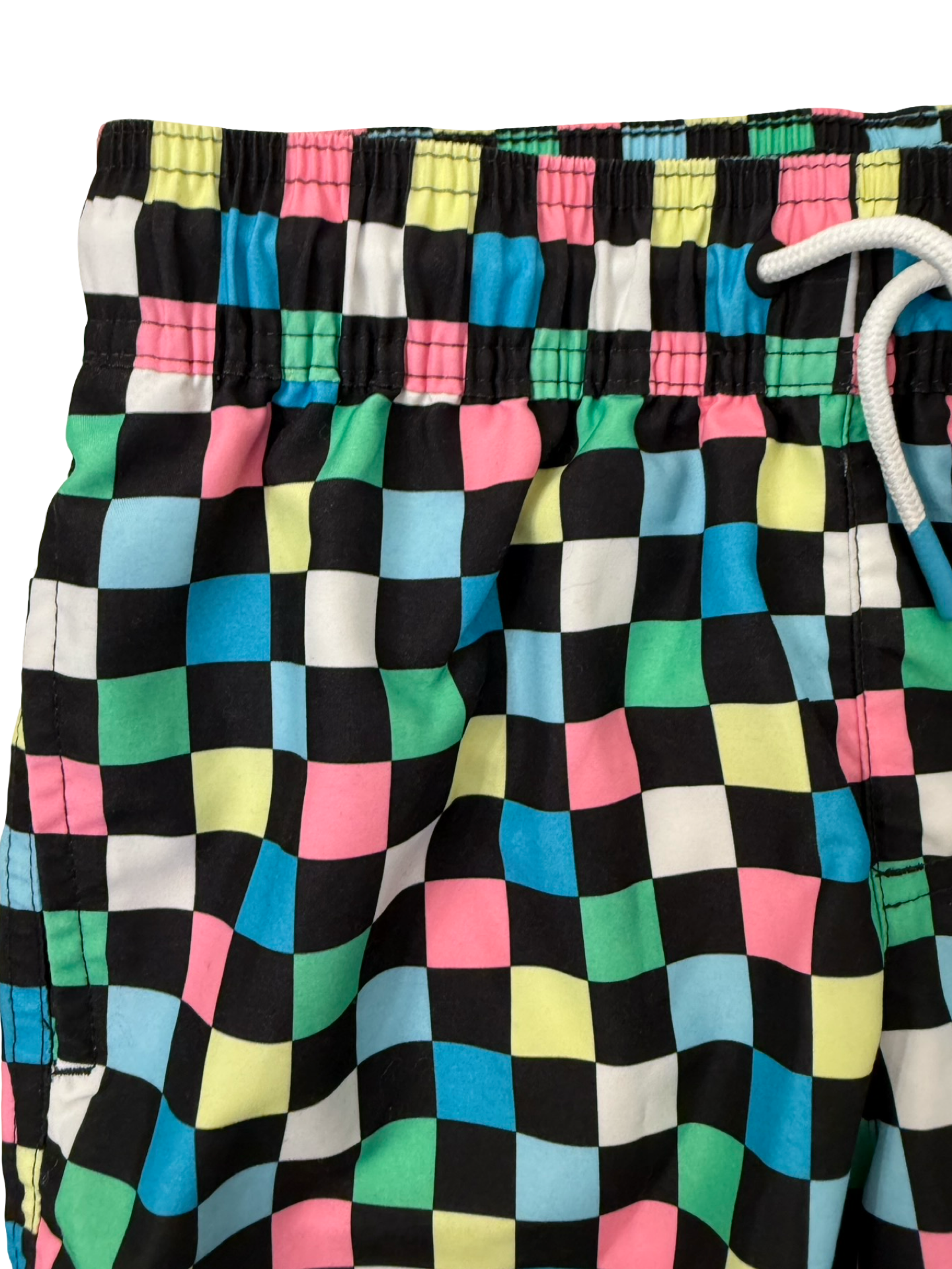 Art Class Black and Green Swim Trunks Shorts with Checkerboard Design size Large 10/12Y Boys