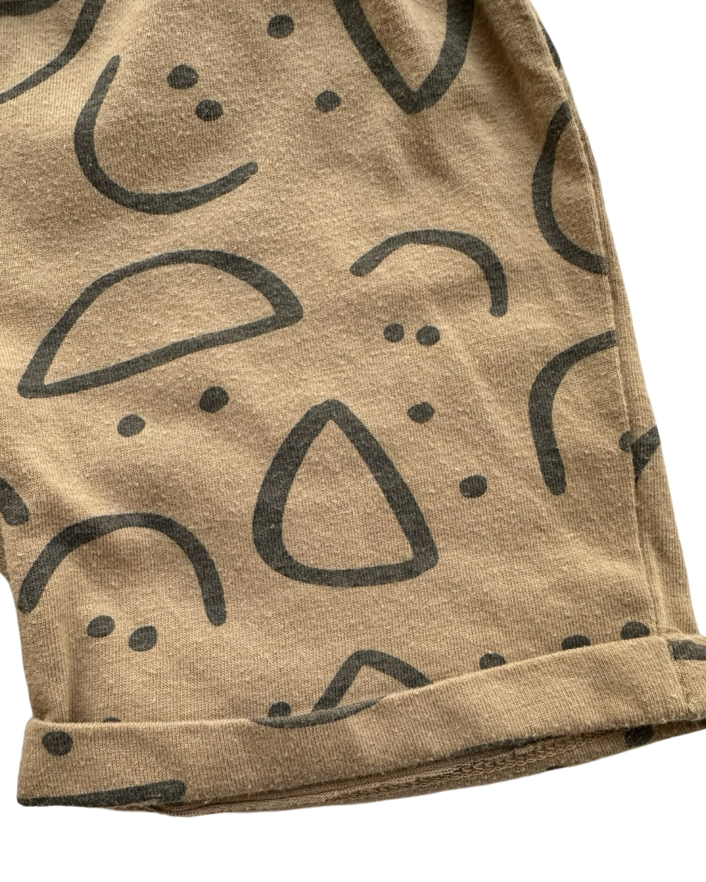24M Baby Boy PL Baby Tan / Gray Smily Short Set