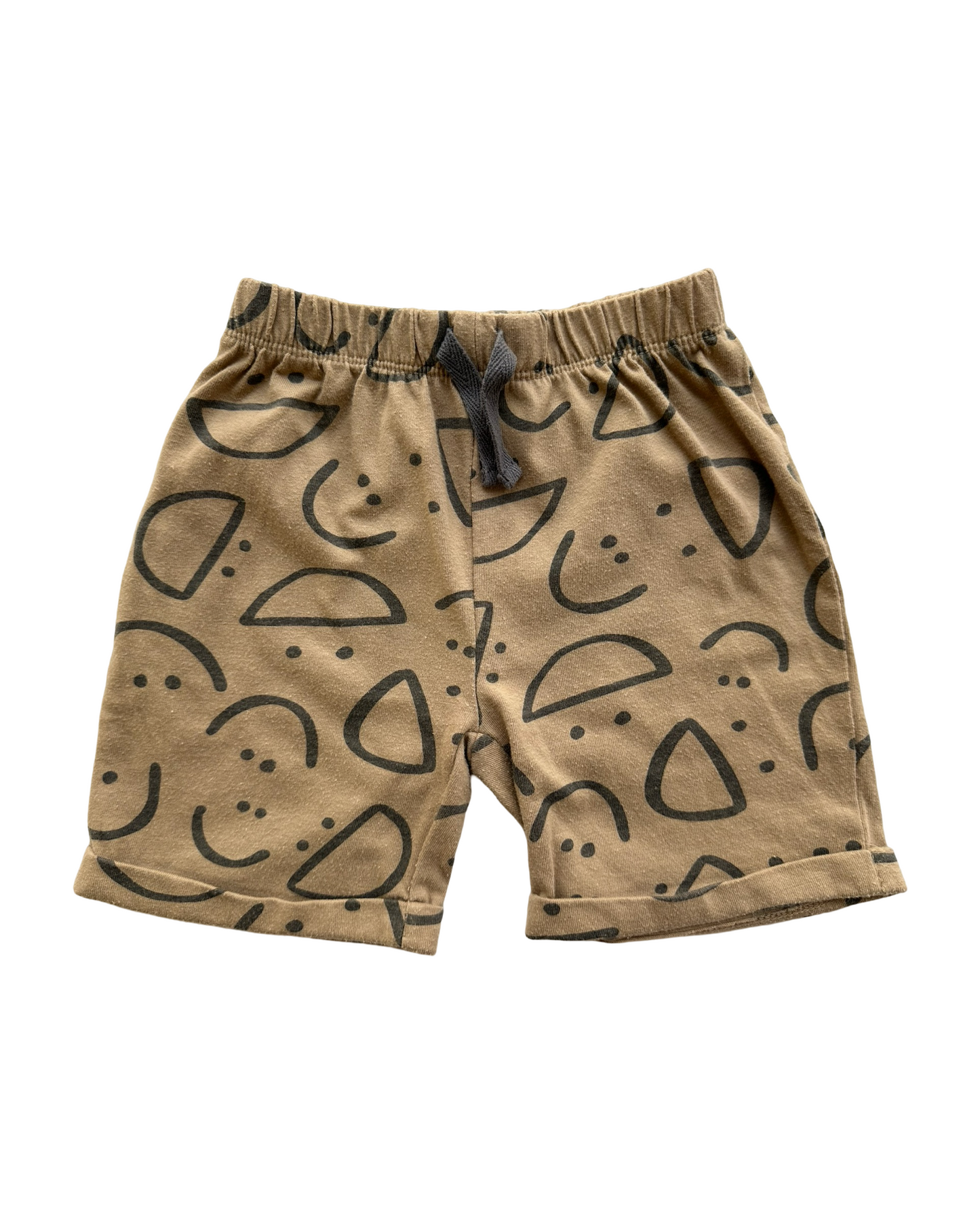 24M Baby Boy PL Baby Tan / Gray Smily Short Set