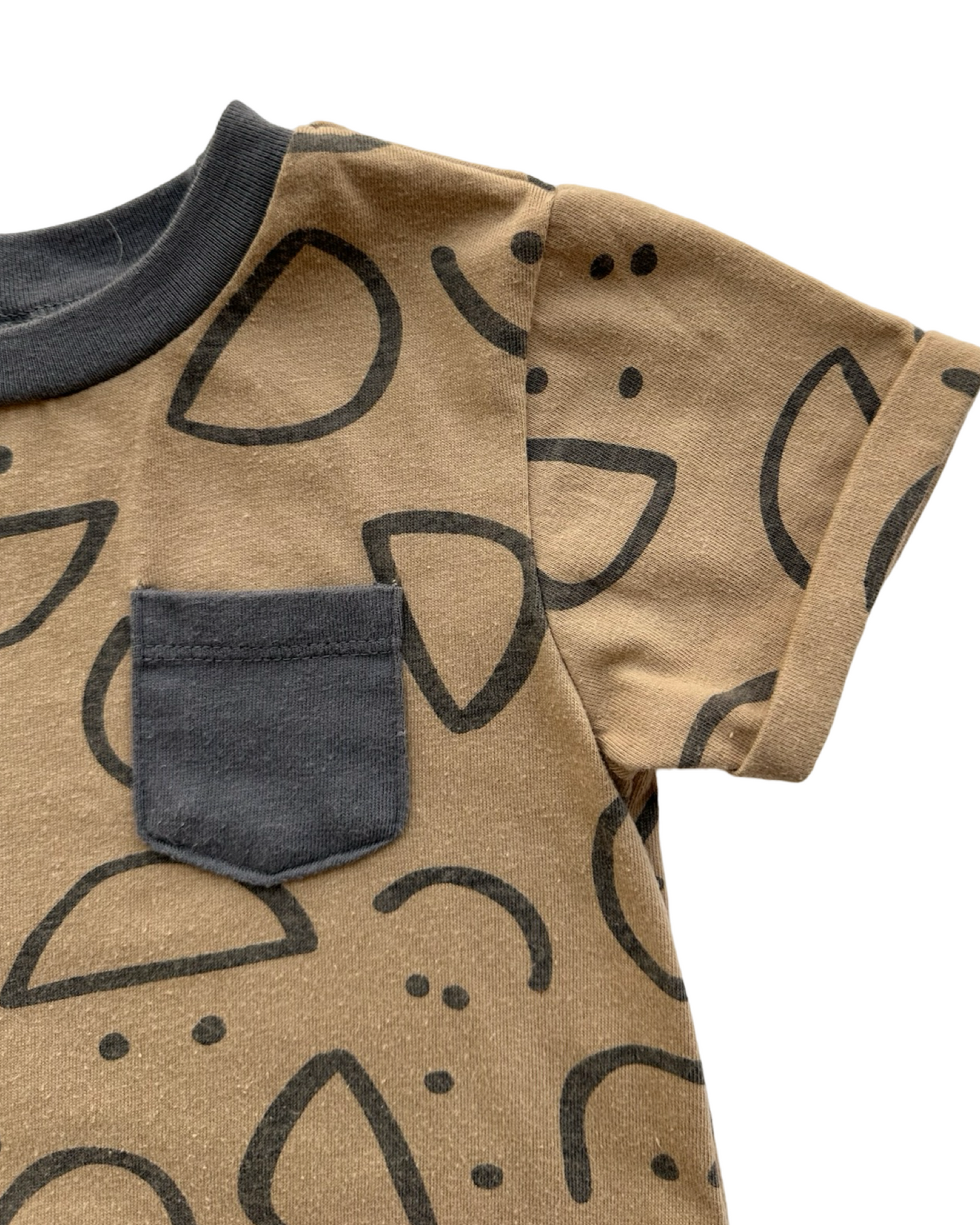 24M Baby Boy PL Baby Tan / Gray Smily Short Set