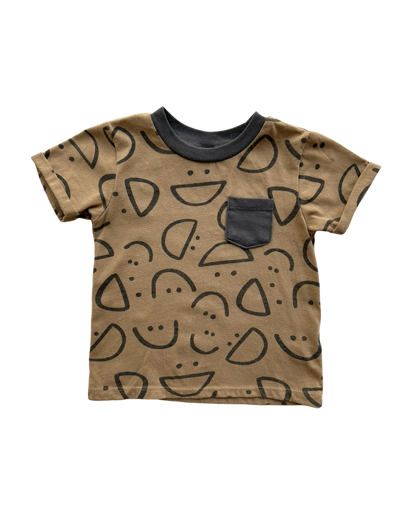 24M Baby Boy PL Baby Tan / Gray Smily Short Set