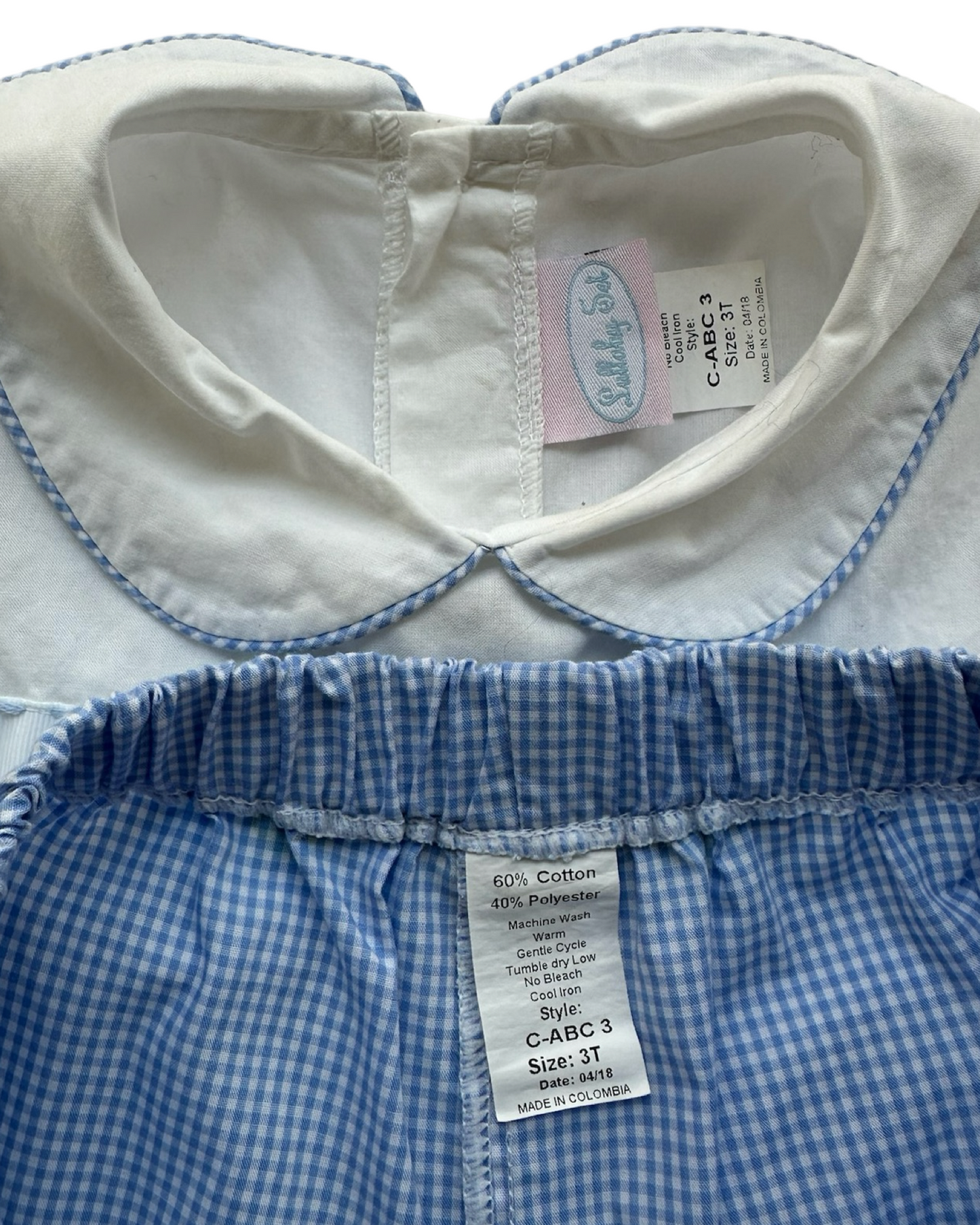 3T Toddler Boys Lullaby Set ABC Back to School Blue Gingham Set