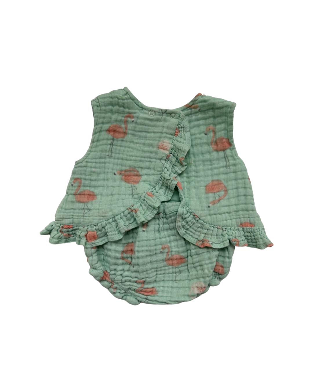 3-6M Baby Girl Angel Dear Aqua Pink Flamingo Swing Back Set