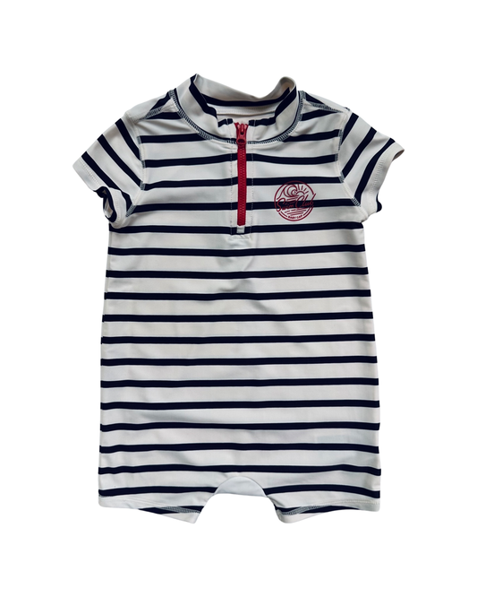 18M-24M Baby Boy Baby Gap Swim Club Navy / White Rash Guard Swim Suit