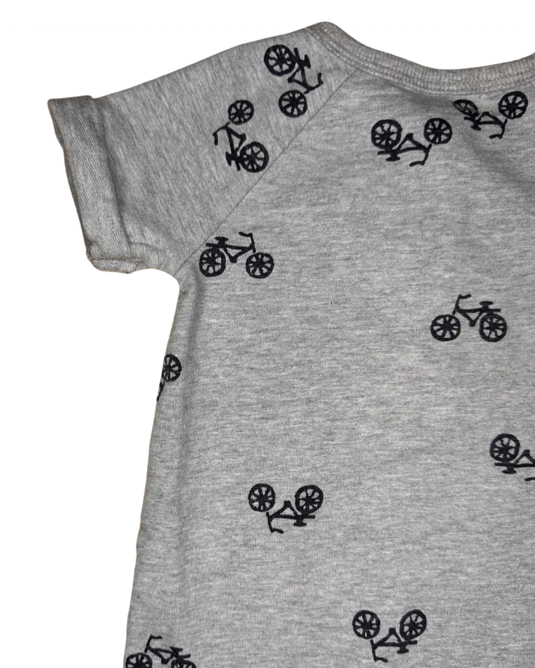3-6M Baby Boy Modern Moments Gray Bicycle Romper