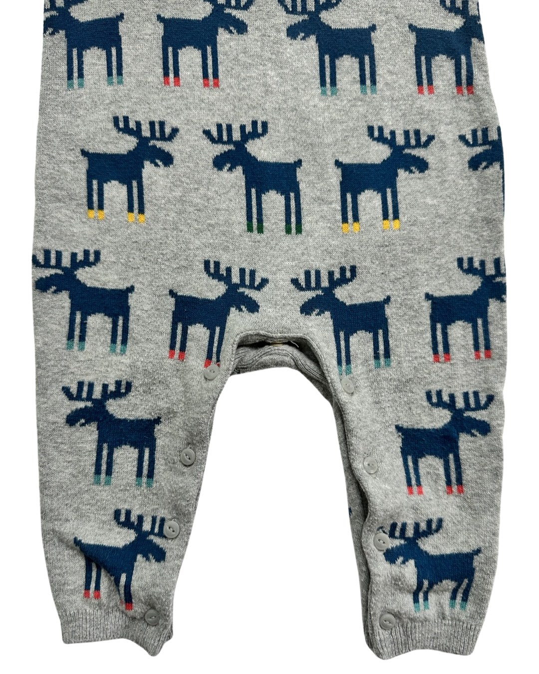 3-6M Baby Boy Baby Gap Gray Reindeer Sweater Romper