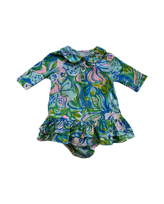 6-12M Baby Girl Lilly Pulitzer Ruffle Bottom Dress w/ Bloomers