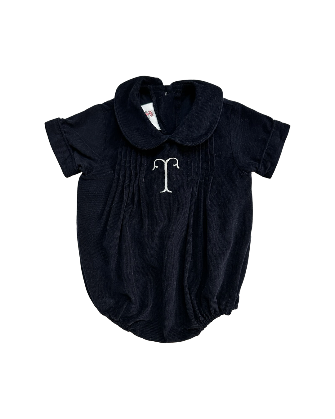 3M Baby Boy Classic Navy Boutique Corduroy Bubble Monogrammed with “T”