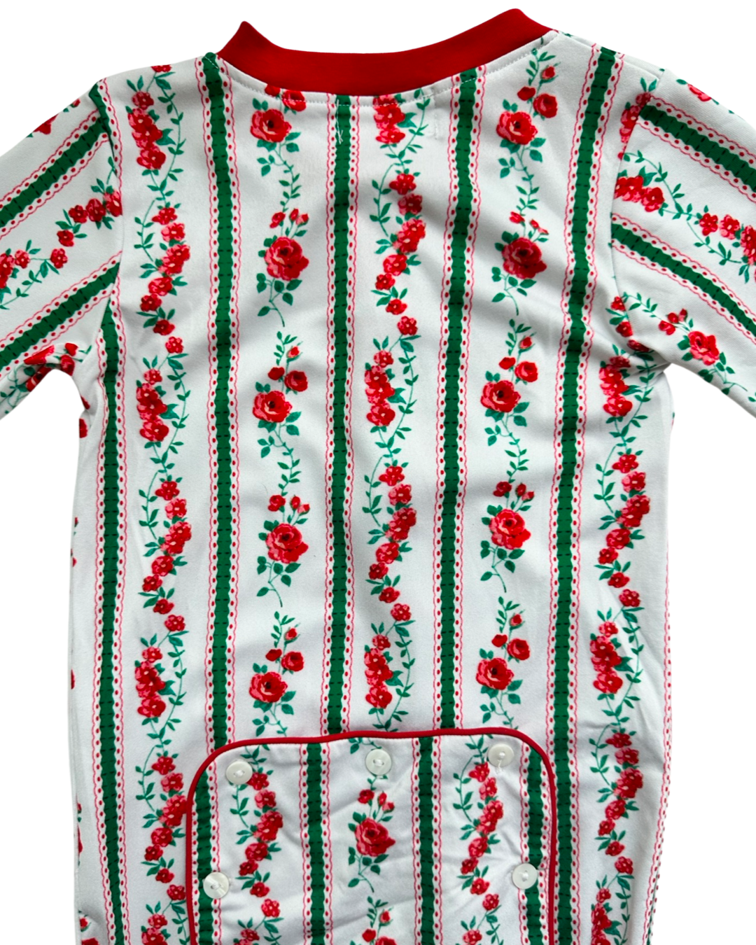 9M Baby Girl Cecil and Lou Red Floral Christmas Sleeper PJs