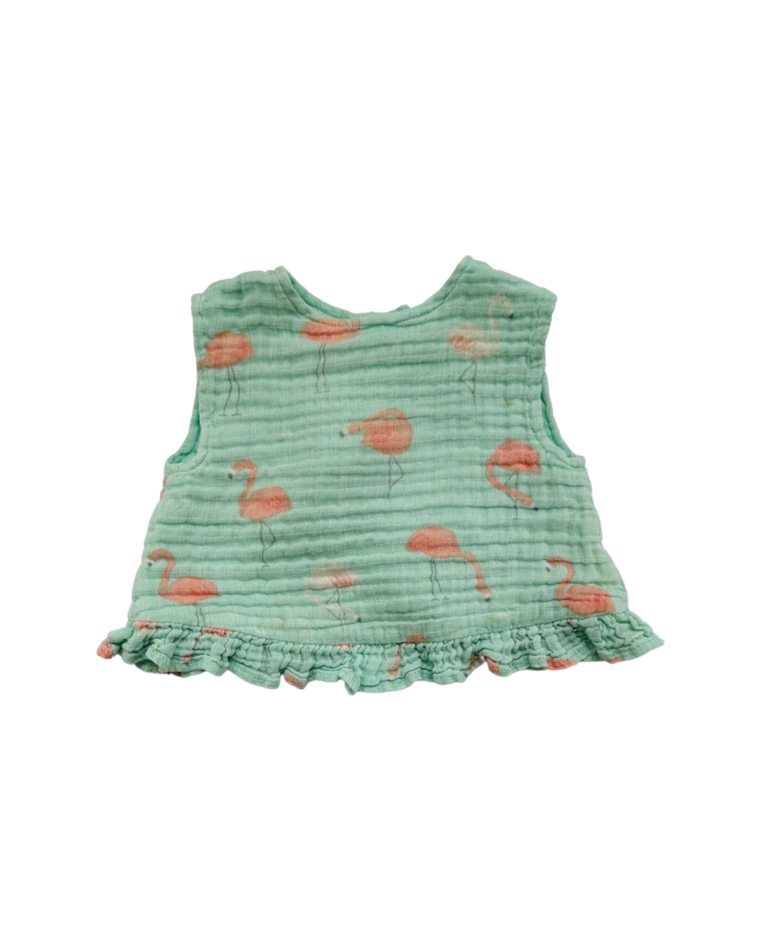 3-6M Baby Girl Angel Dear Aqua Pink Flamingo Swing Back Set