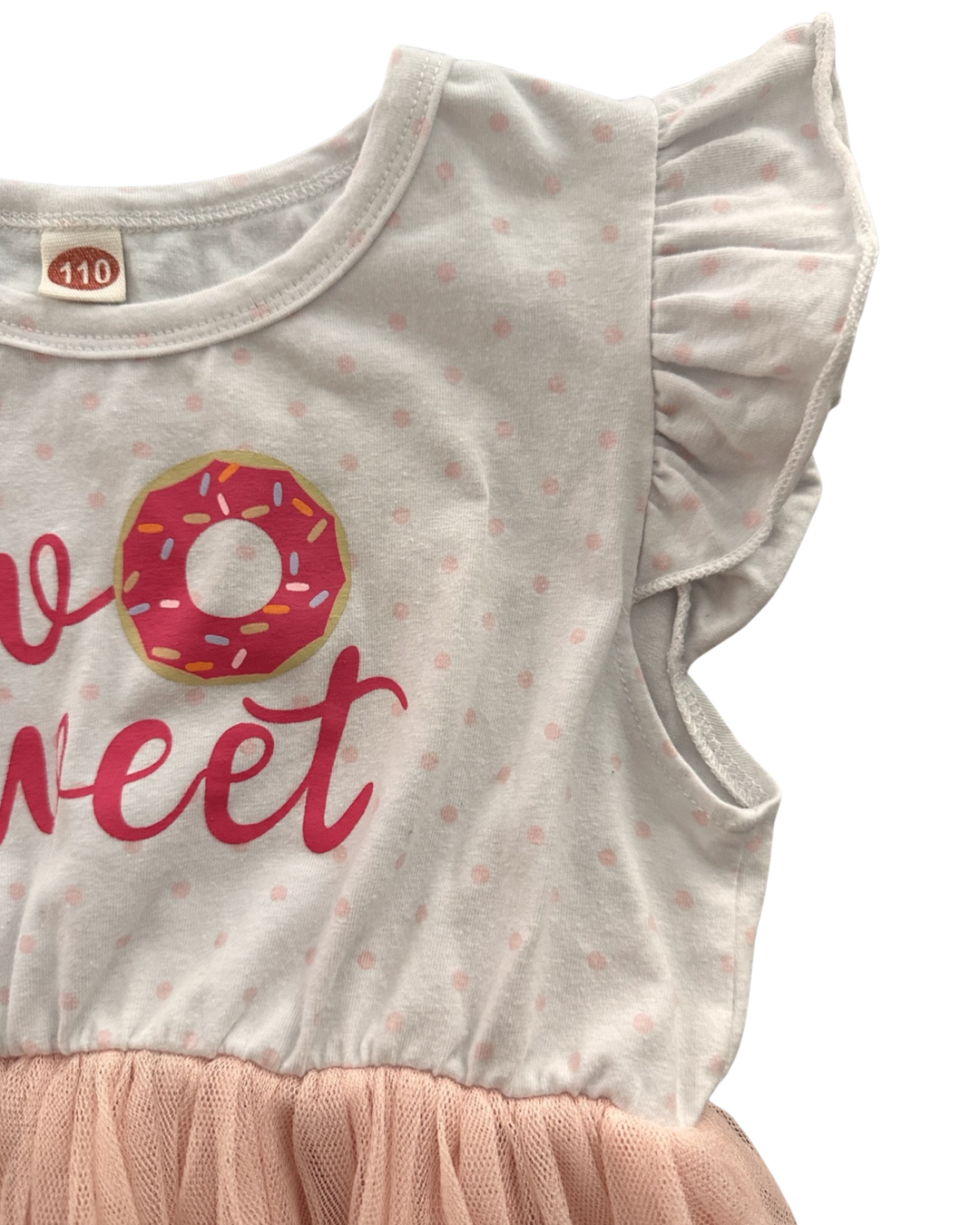 2T Toddler Girl Two Sweet Donut Tulle Birthday Dress