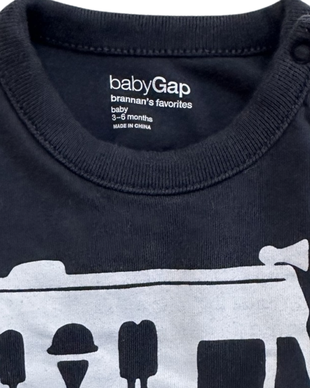 3-6M Baby Boy Baby Gap Grey Ice Cream Truck Onesie Shirt