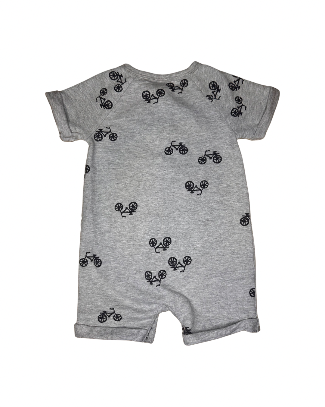 3-6M Baby Boy Modern Moments Gray Bicycle Romper