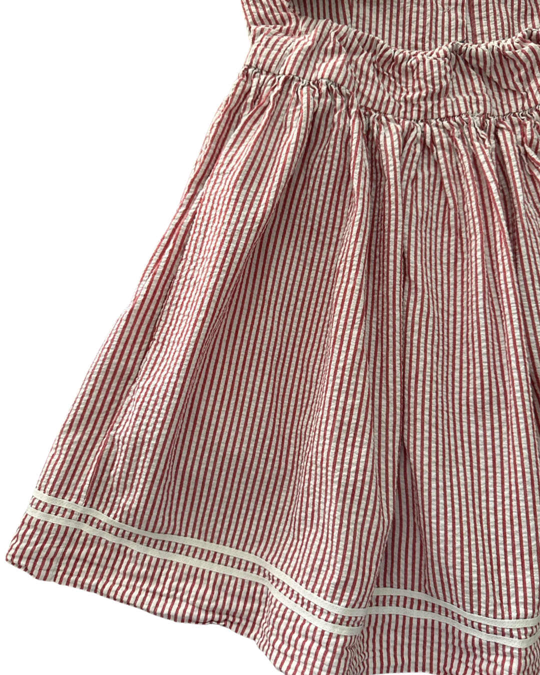 Youth Girls Size 10 Ralph Lauren Polo Red Striped Seersucker Dress