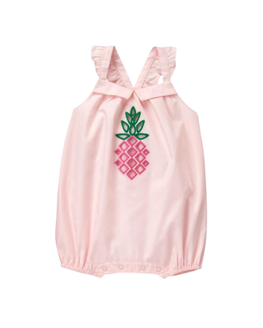 12M-18M Baby Girl Janie & Jack Sunwashed Rose Pineapple One Piece Bubble