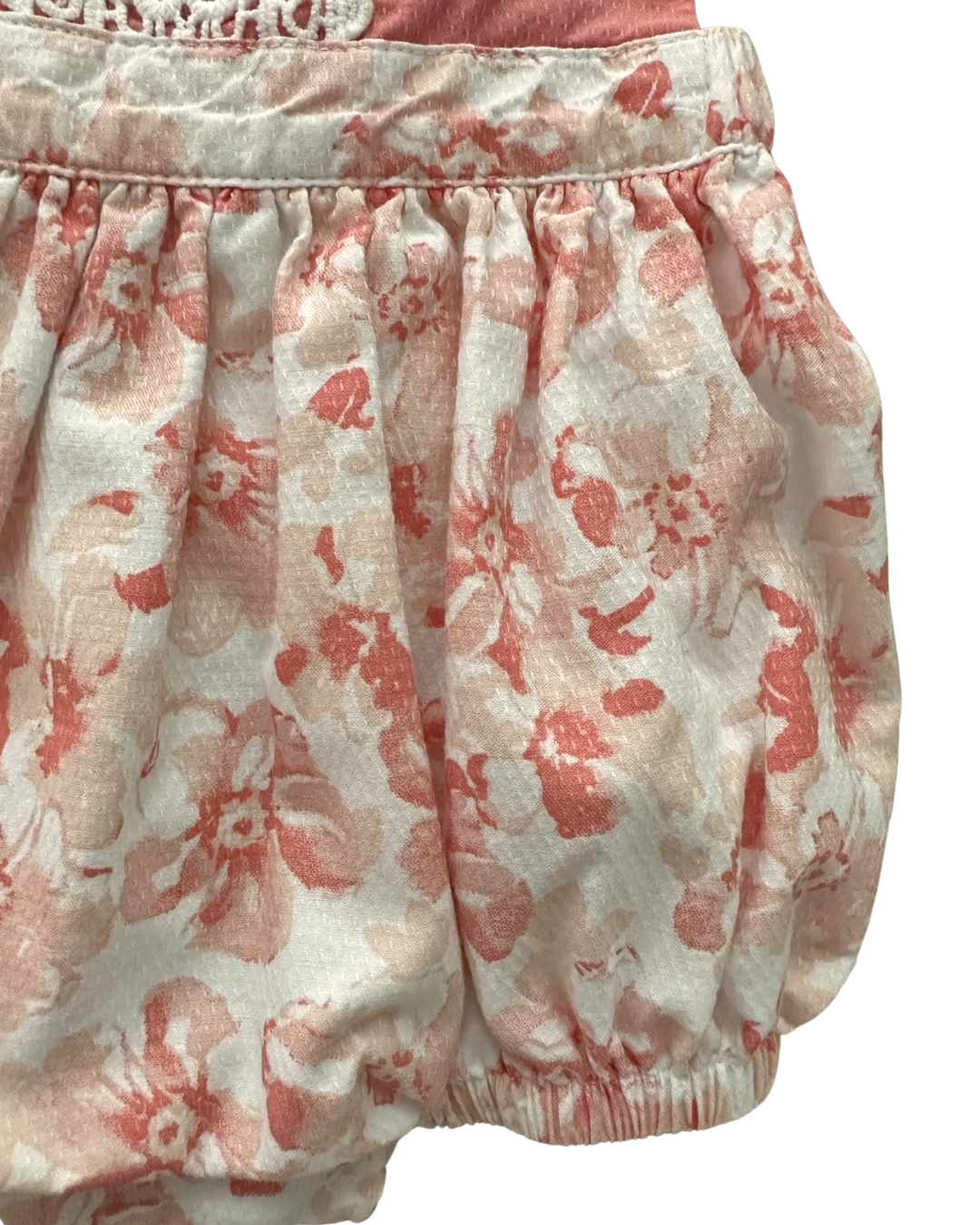 3-6M Baby Girl Maggie & Zoe Coral Pink Floral Sunsuit Bubble