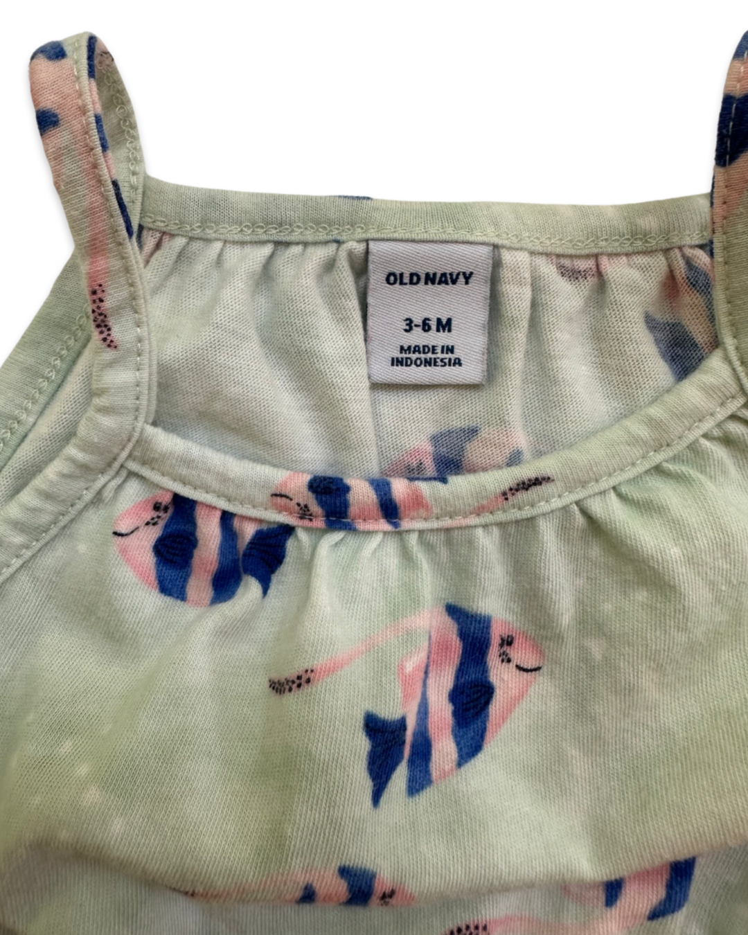 3-6M Baby Girl Old Navy Mint Fish Romper