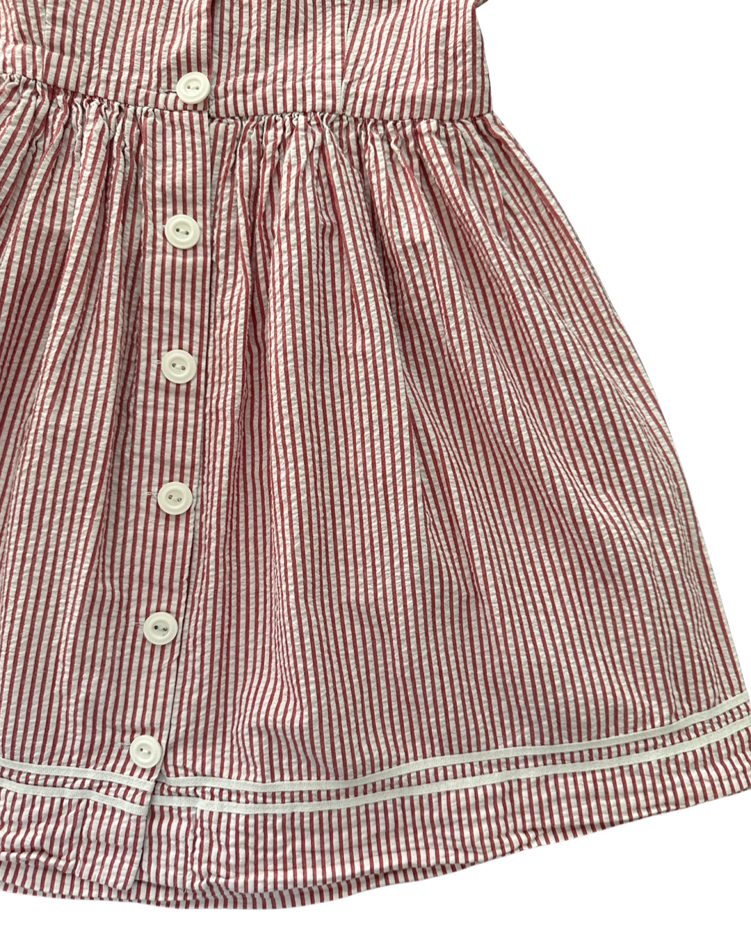 Youth Girls Size 10 Ralph Lauren Polo Red Striped Seersucker Dress