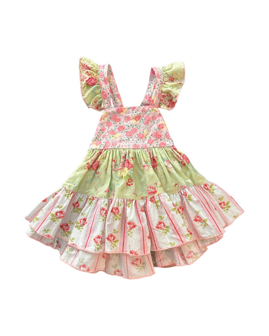 24M Baby Girl Olive Mae Pink / Green Floral Cross Back address