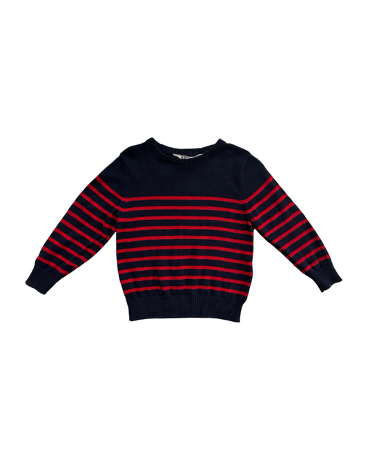 18M-24M Baby Boy H&M Navy & Red Striped Sweater