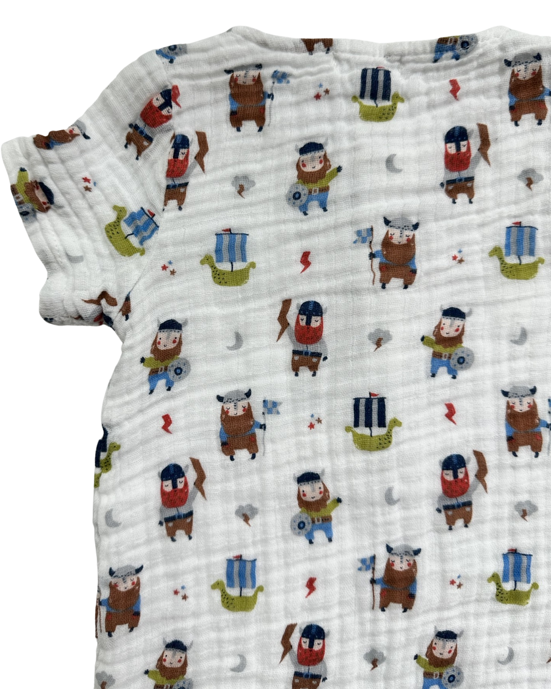 12M-18M Baby Boy Angel Dear Vikings Muslin Romper