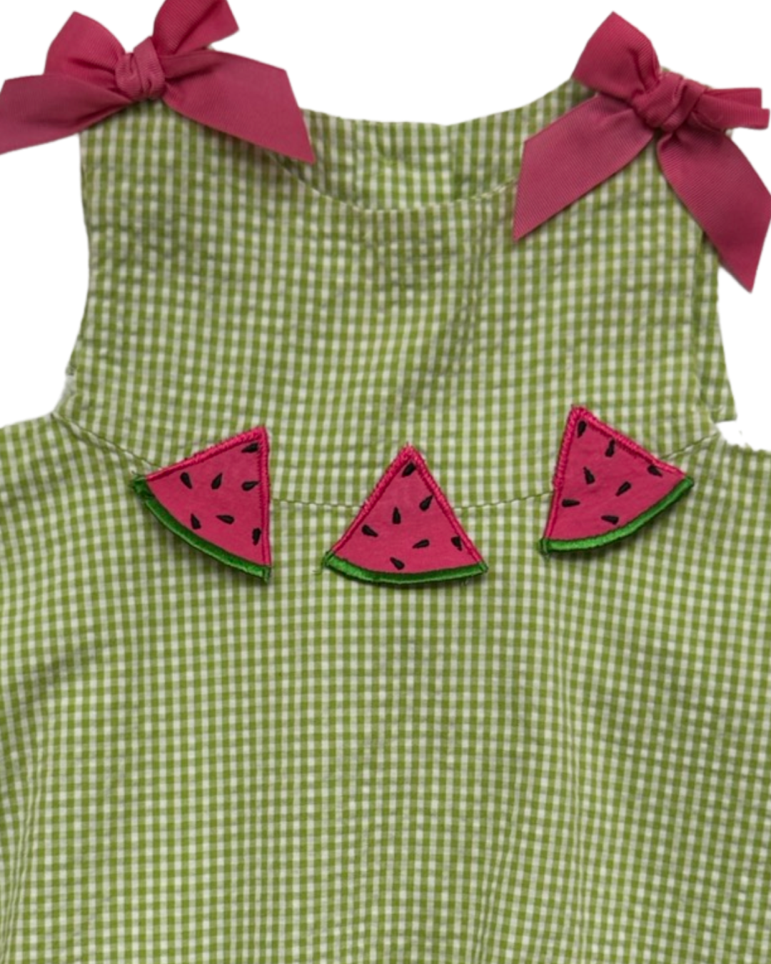 2T Toddler Girl Baby Crew Green Gingham Watermelon Dress