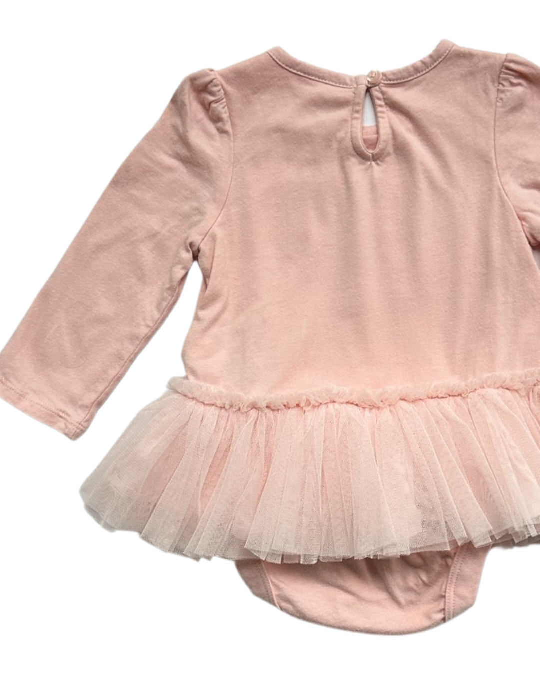 6-12M Baby Girl Baby Gap Pink Ballerina Tutu Long Sleeve Onesie Dress