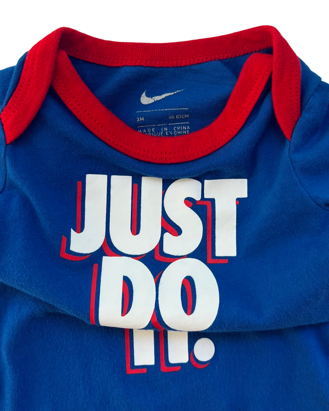 3M Baby Boy / Girl Blue Nike Just Do It Long Sleeve Onesie