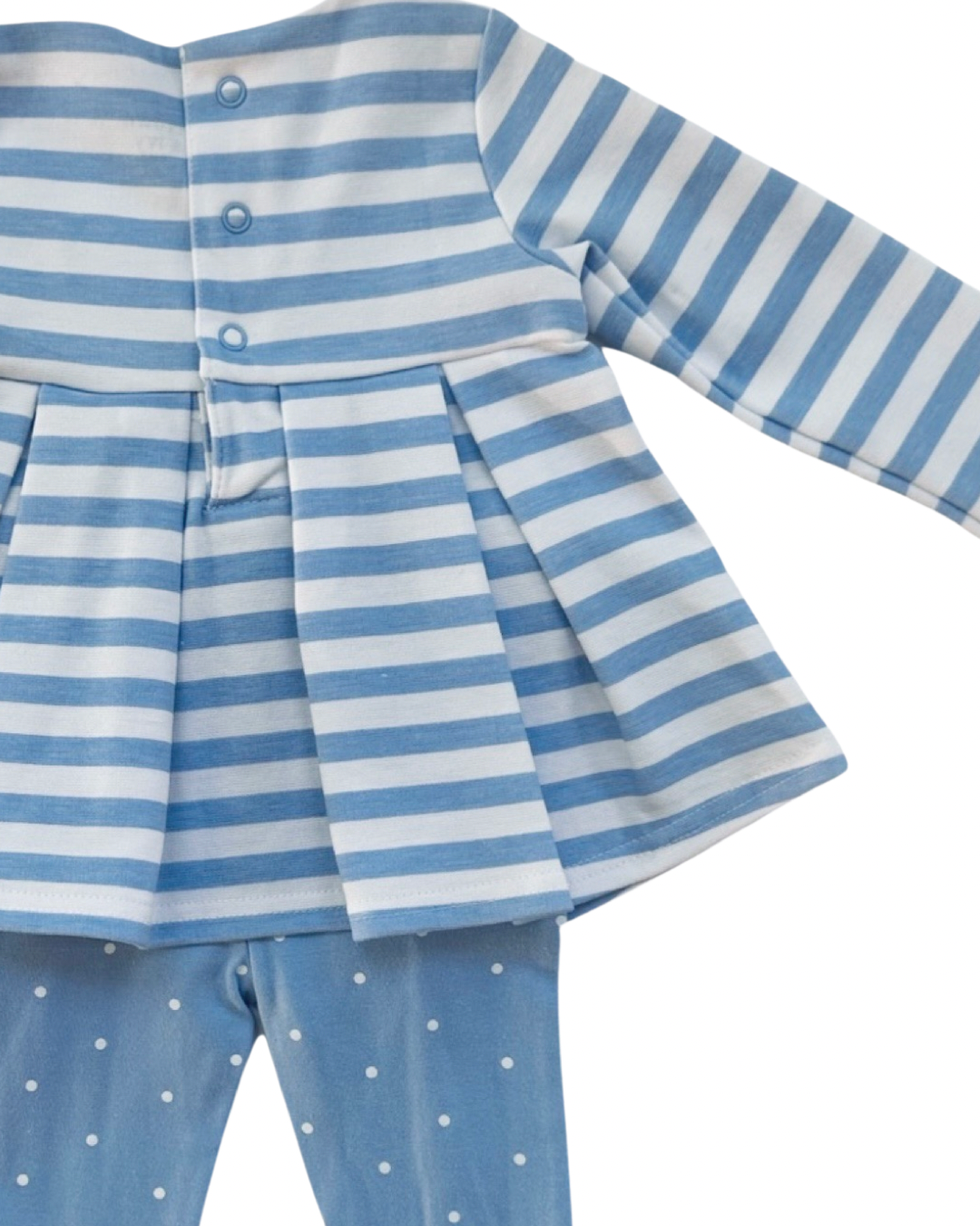 9M Baby Girl Crown & Ivy Blue Striped Long Sleeve Top with Matching Leggings Outfit