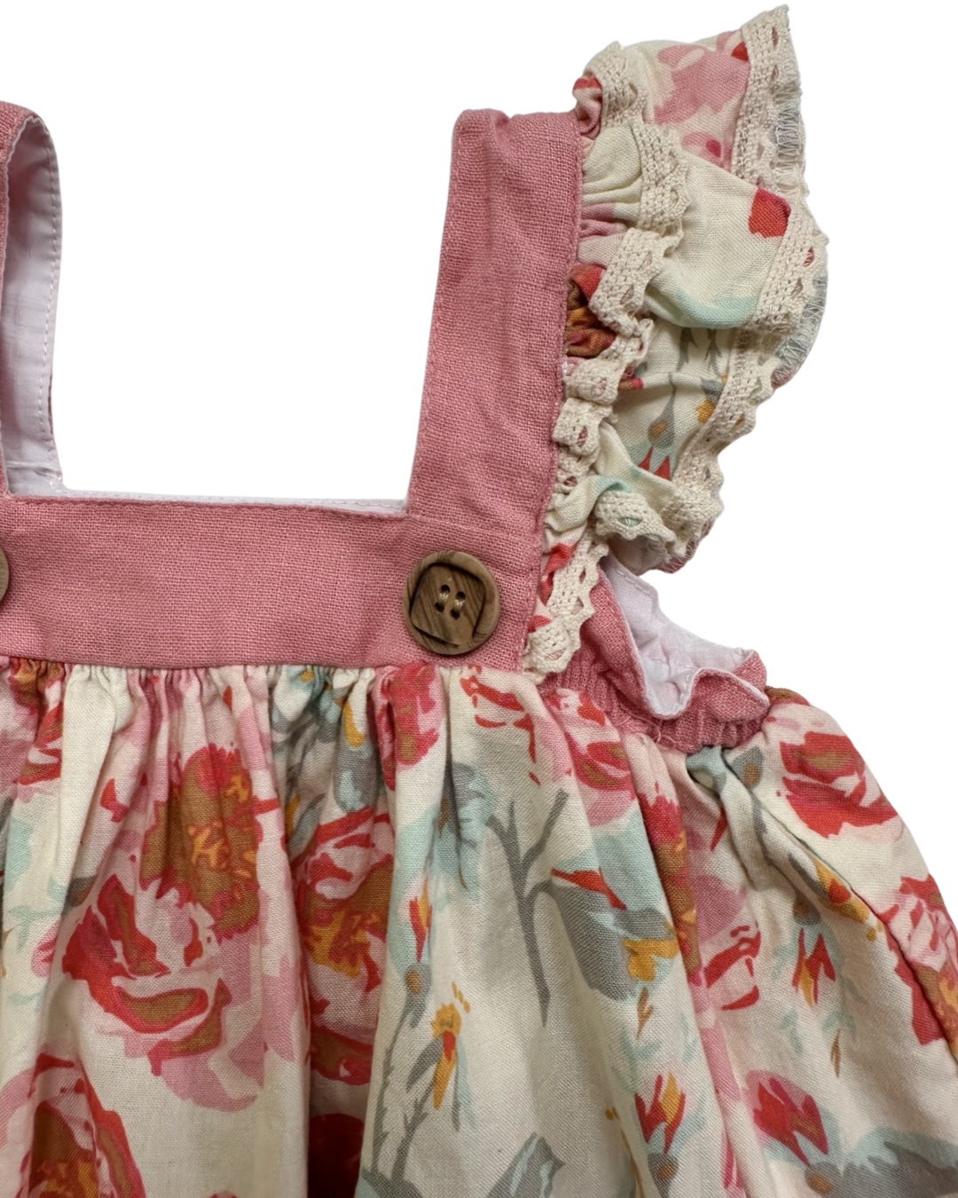 12M-18M Baby Girl Cheeky Plum Pink Floral Flutter Sleeve Dress