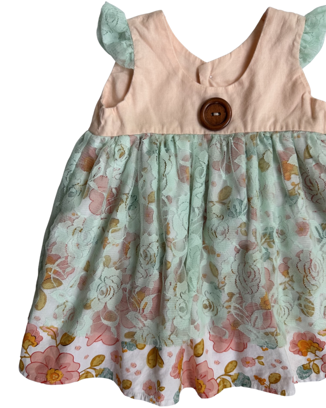12M Baby Girl NaniKalani Boutique Floral Lace Flutter Sleeve Dress