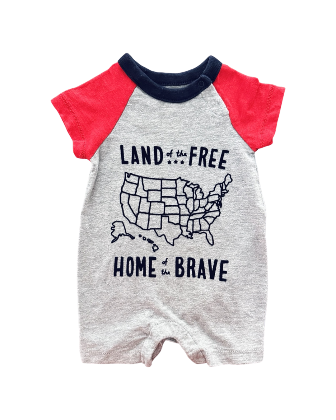 0-3M Baby Boy Baby Gap Land Of the Free Home of the Brave American Romper