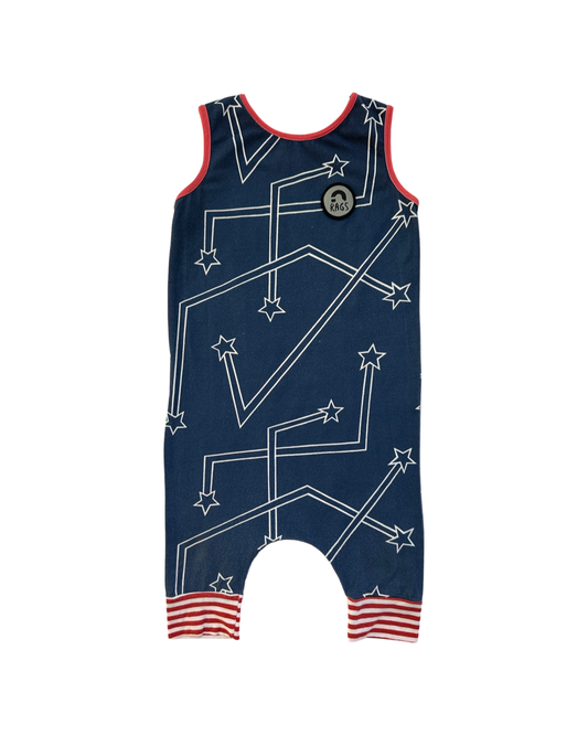 2T Toddler Boy / Girl American Blue Shooting Star Rags to Raches Romper