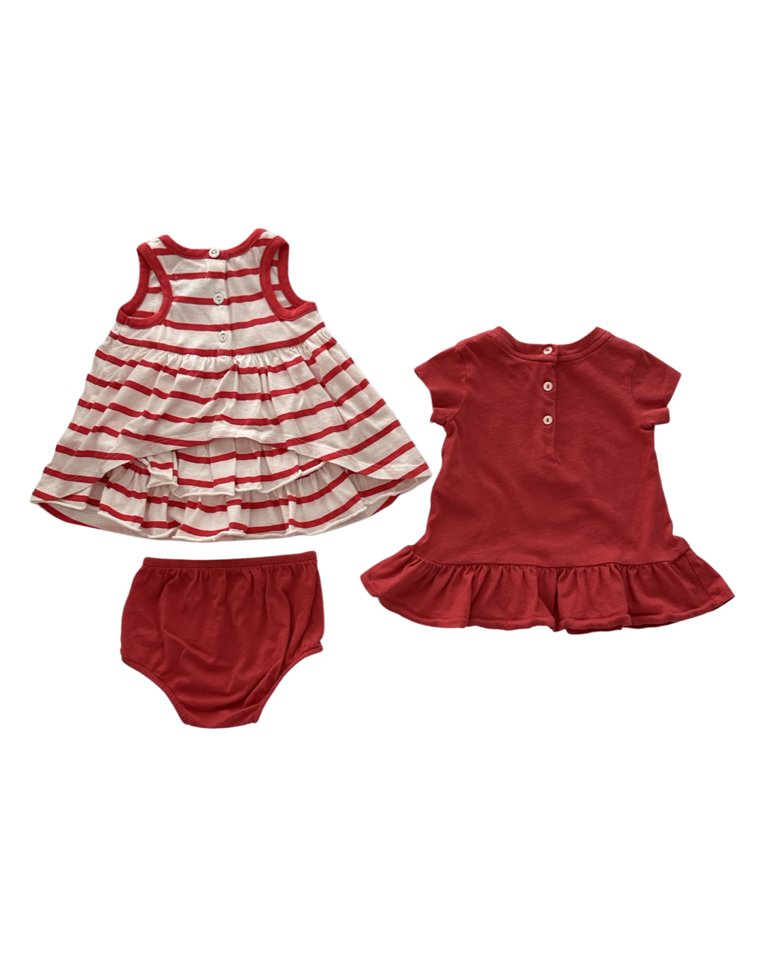 3M Baby Girl Ralph Lauren Red Patriotic Bear Dress & Striped Dress