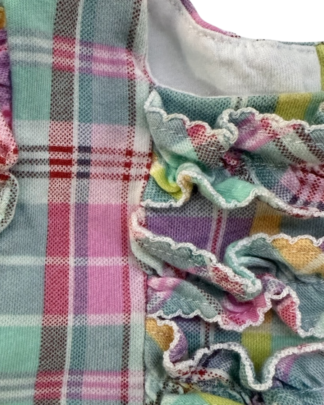 6M Baby Girl Ralph Lauren Pink & Green Plaid Ruffle Dress with Matching Bloomers