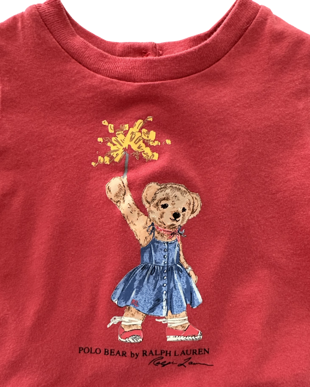 3M Baby Girl Ralph Lauren Red Patriotic Bear Dress & Striped Dress