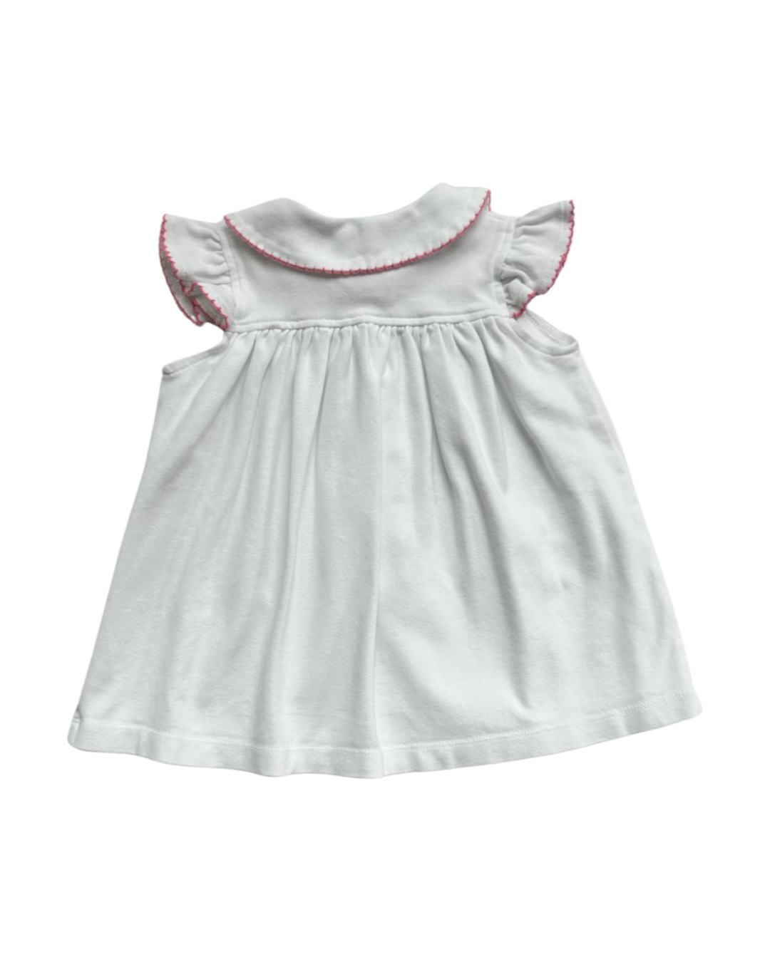 6M Baby Girl Shrimp & Grits White Dress w/ Pink Rosettes