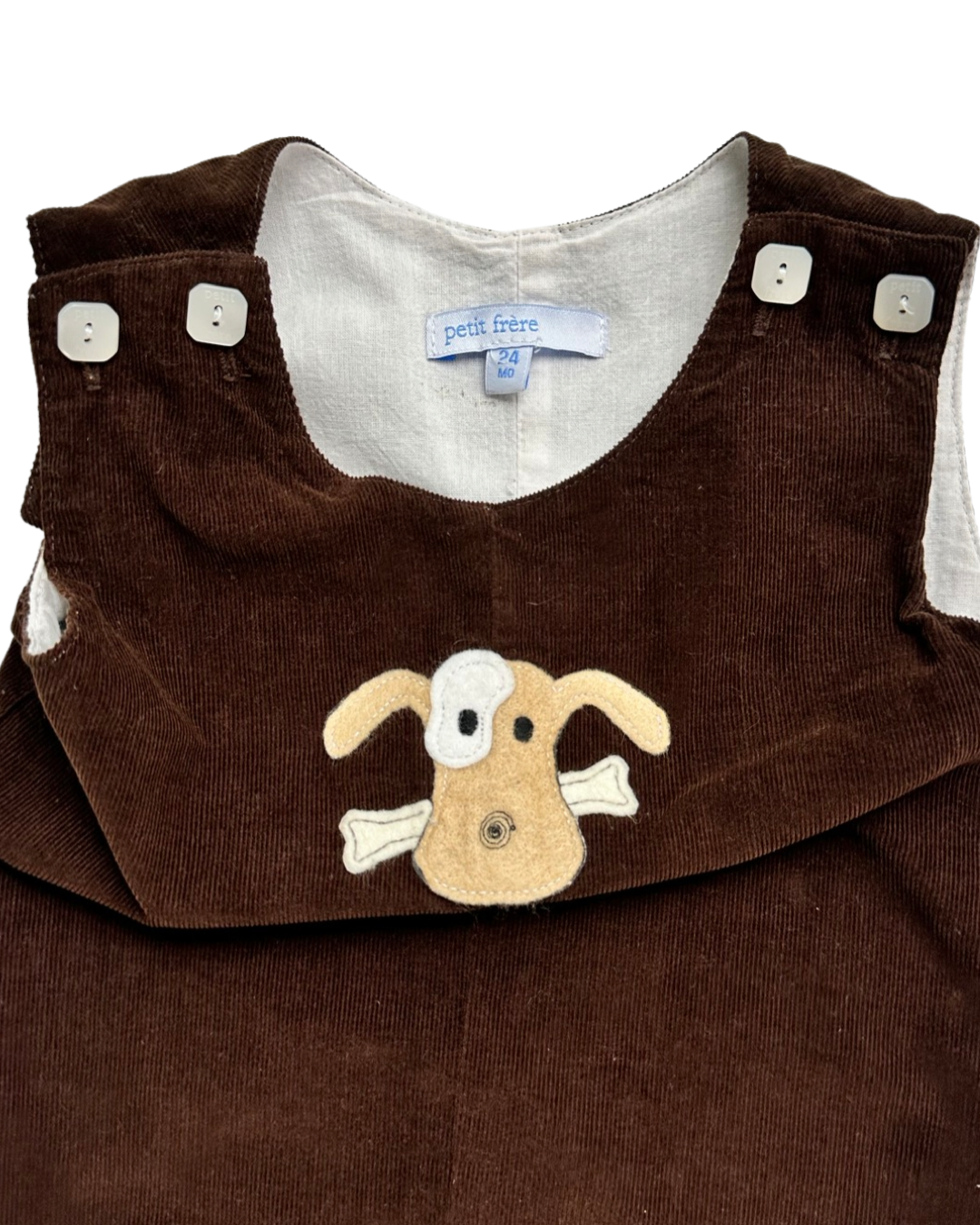24M Baby Boy Petit Frère Brown Corduroy Dog Longall