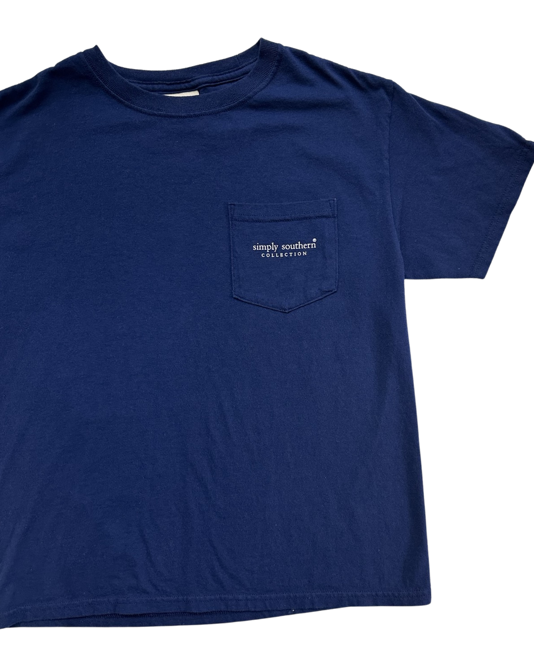 Youth Girls Size 8/10 Medium Simply Southern Sweet Land Of Liberty Patriotic Navy T-shirt