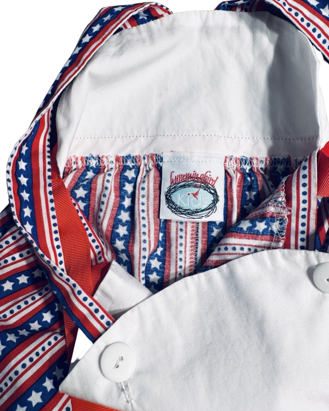 6x Girls Hummingbird Kids Boutique American Patriotic Red White & Blue Romper
