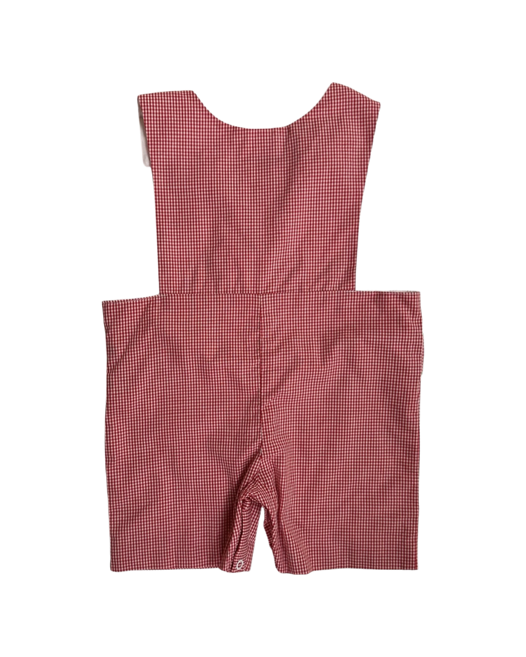 12M Baby Boy Babeeni Red Gingham Smocked Tractor Farm Romper