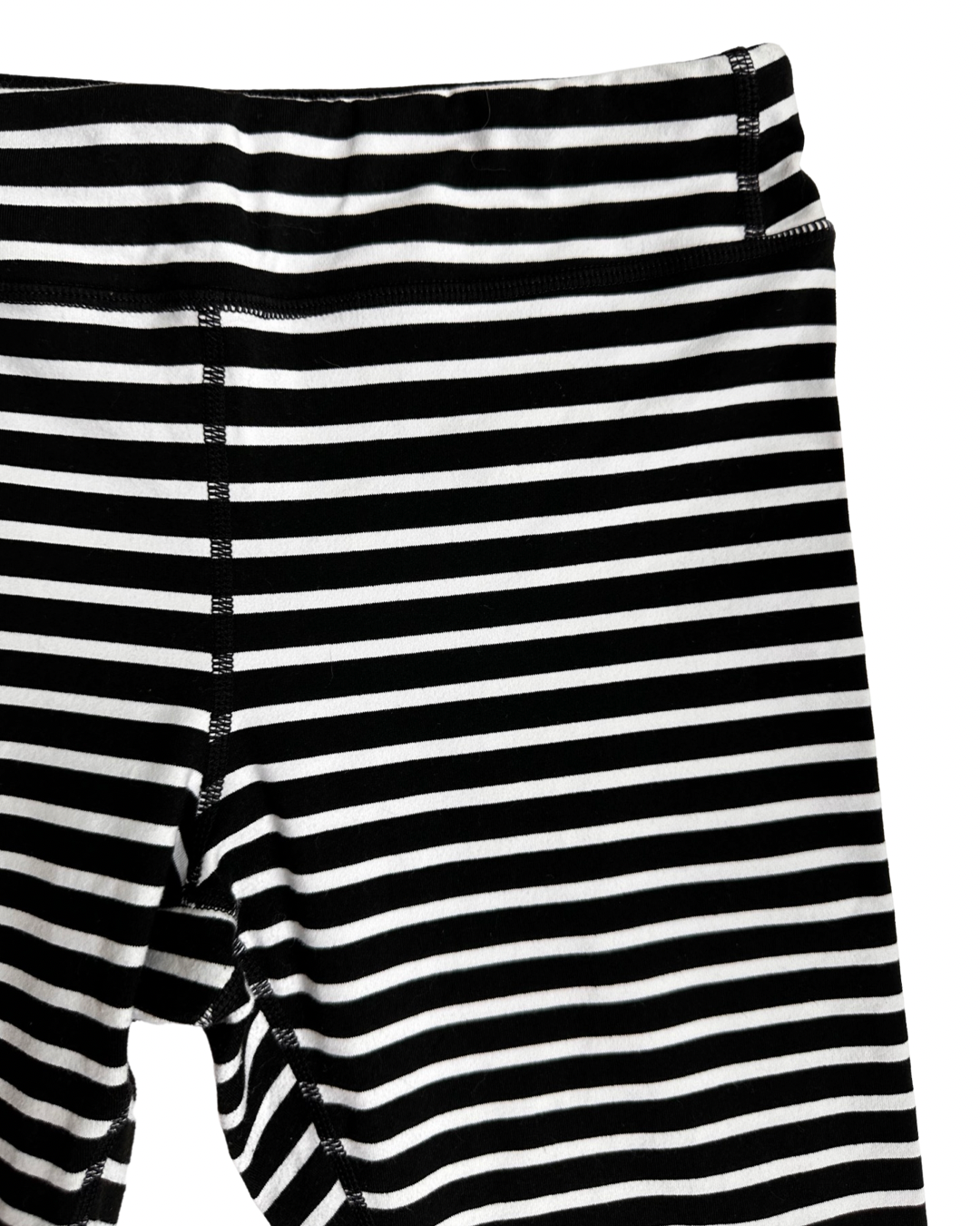 Youth Girls Size 12 Black and White Striped Athleta Girl Athletic Crop Leggings