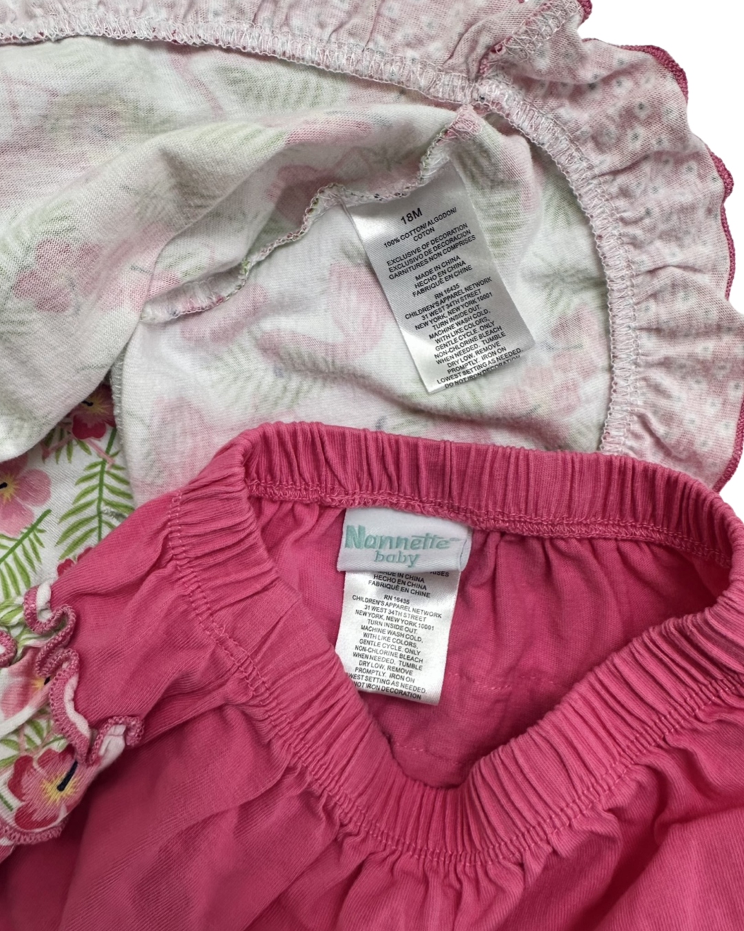 18M Baby Girl Nannette Baby Pink Flamingo Pinafore Top with Rufflebutt Bloomers