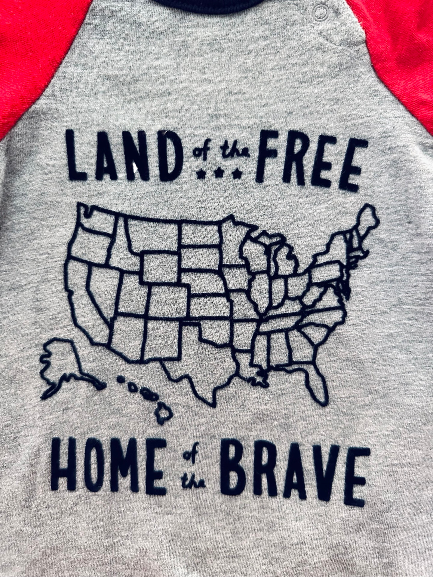 0-3M Baby Boy Baby Gap Land Of the Free Home of the Brave American Romper