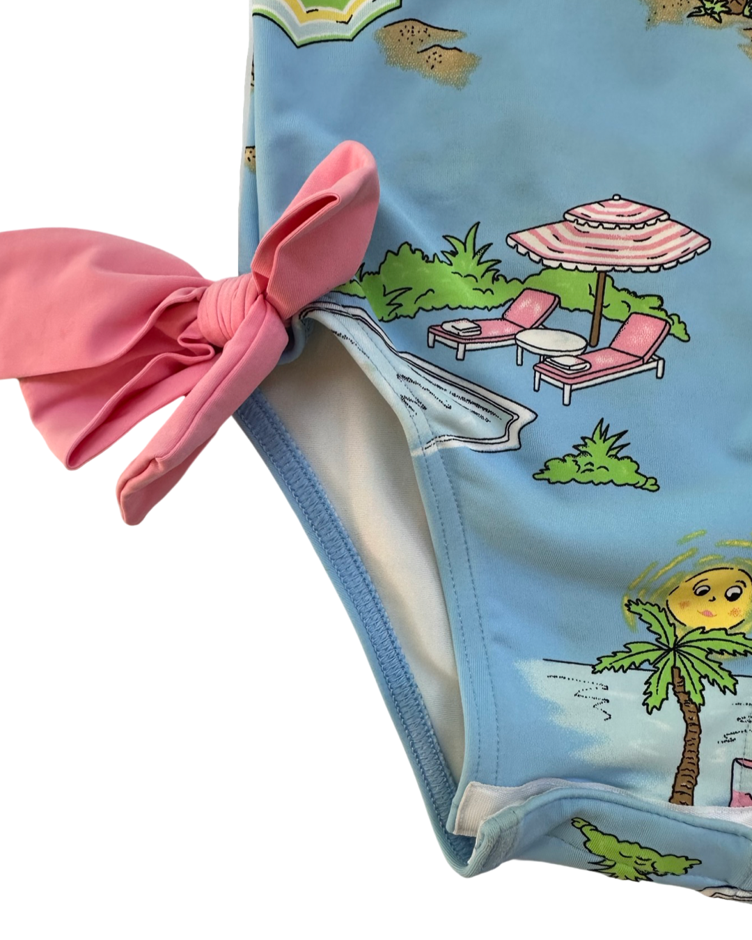 0-6M Baby Girl Beaufort Bonnet Company Cabana Blue Swim Suit