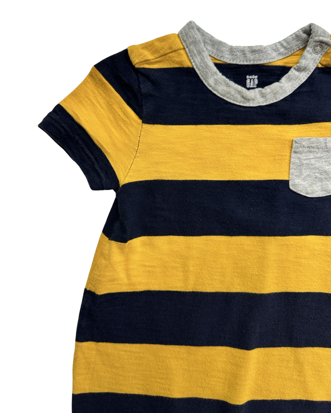 18M-24M Baby Boy Navy & Yellow Striped Baby Gap Romper