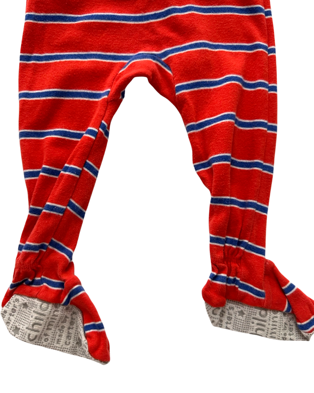 12M Baby Boy Red / Blue Striped Carters Surfing Monkey Zippered Sleeper PJs
