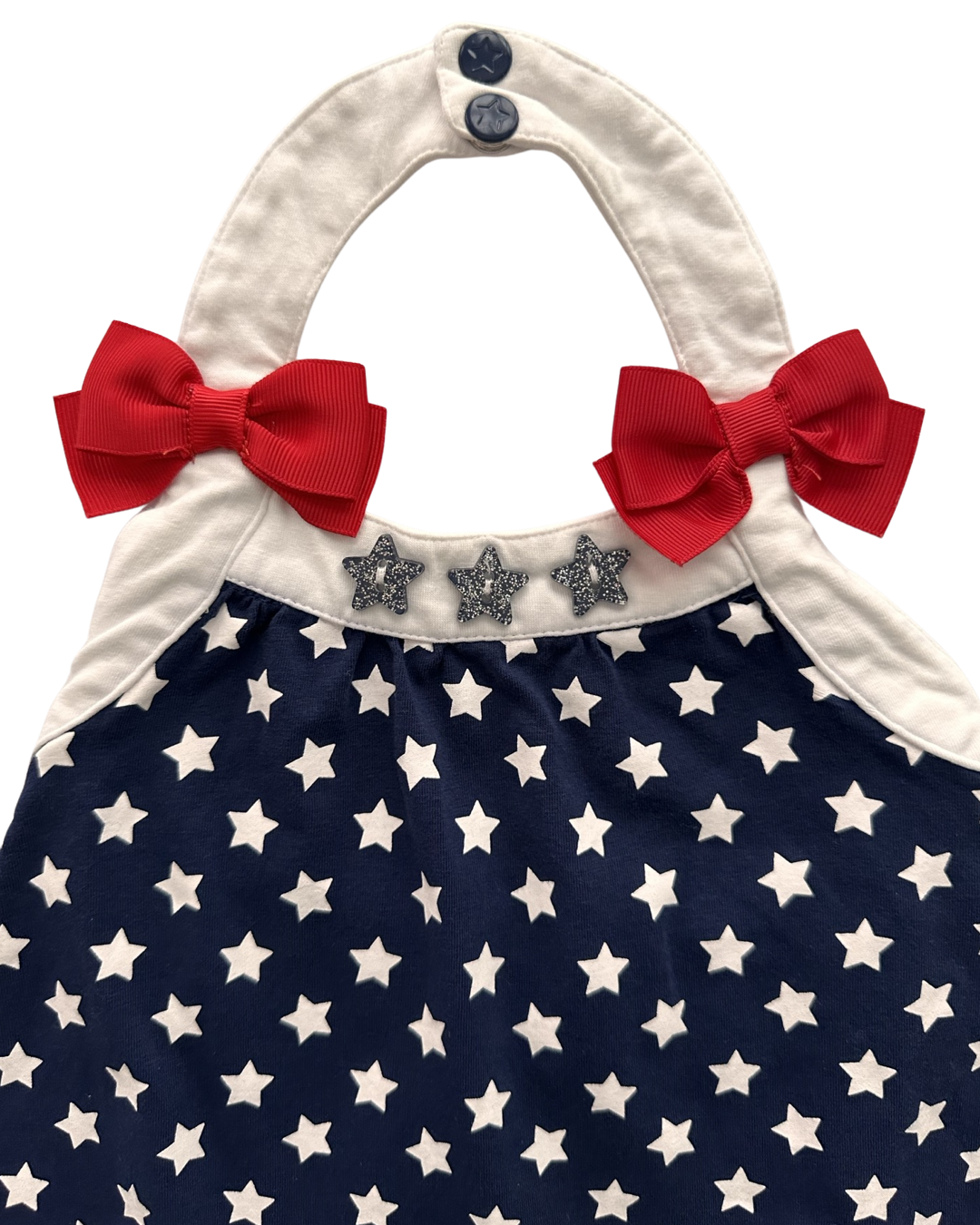 12M-18M Baby Girl American Stars Dress with Matching Red Bloomers
